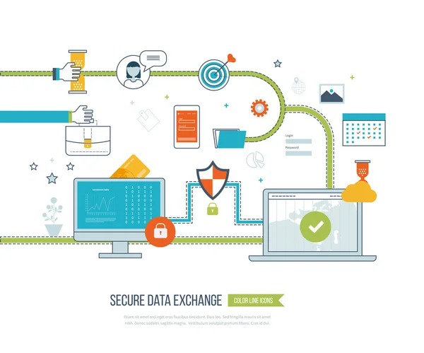 Conceptos para la protección de datos — Vector de stock