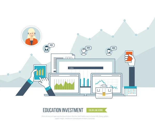 Investitionen in Bildung. Bildungskonzept. — Stockvektor
