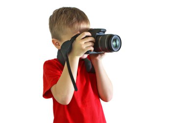 Çocuk fotoğrafı kırmızı tişört