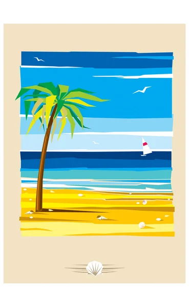 L'été sur une plage — Image vectorielle