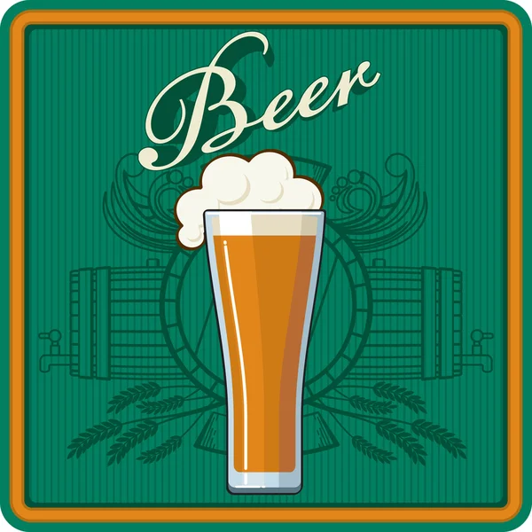 Beer theme in green — Stock Vector