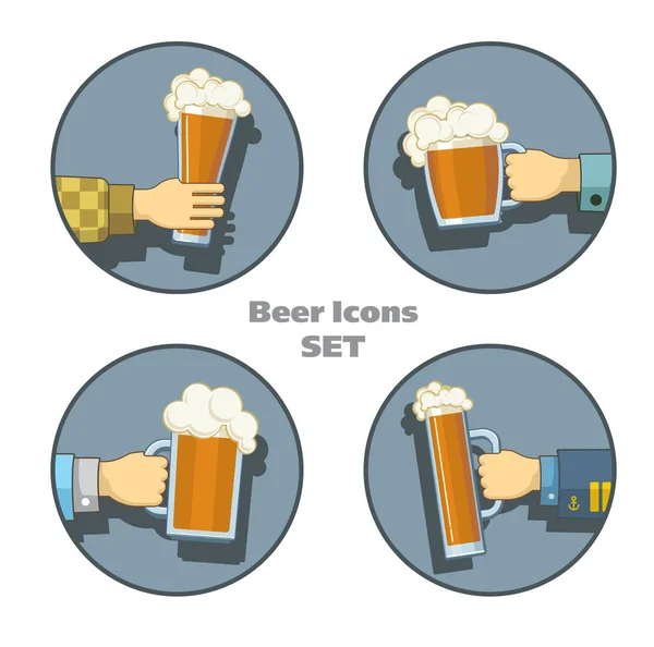 Conjunto de iconos de cerveza — Archivo Imágenes Vectoriales