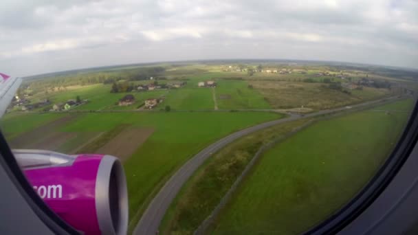 Pasażer widok wewnątrz samolotu — Wideo stockowe