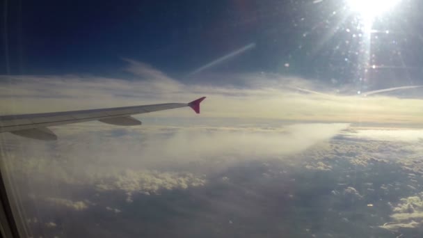 Airplane in stratosphere — Stock Video