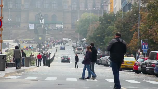 Prague historical street — Stock Video