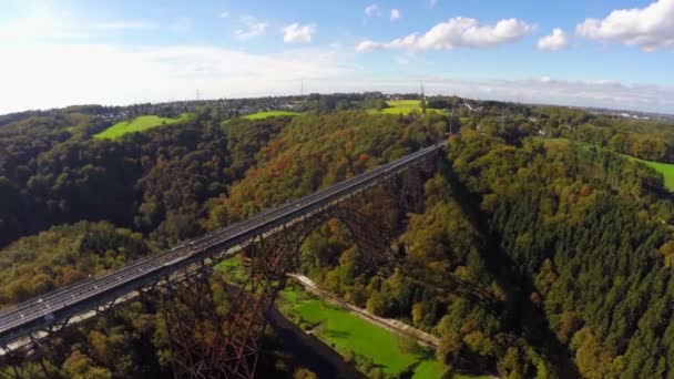 Stahlbrücke in Deutschland — Stockvideo