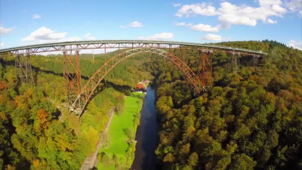 Stalen brug in Duitsland — Stockvideo