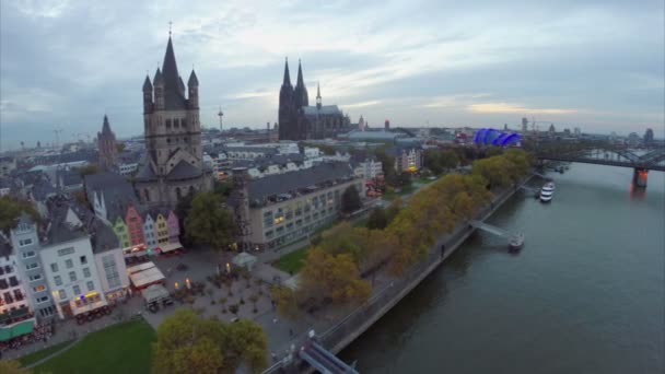 Cologne aerial view — Stock Video