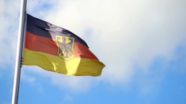 Almanya bayrağı sallayarak