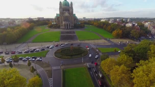 Вид на Брюссель с воздуха — стоковое видео