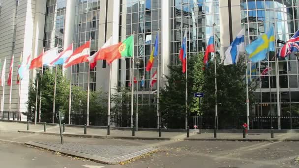 European Parliament headquarters in Brussels — Stock Video