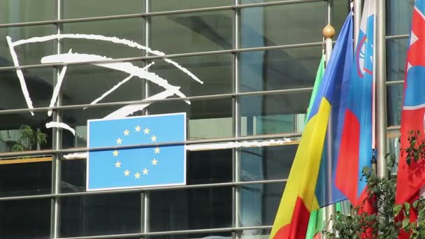 Vlajky Evropské unie — Stock video