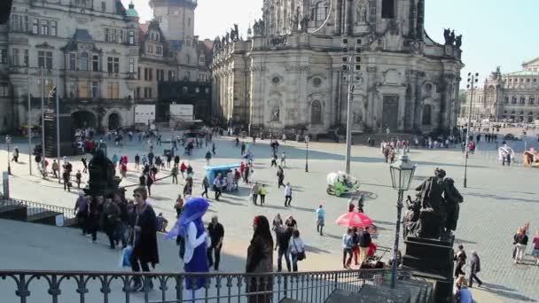 Dresden praça da cidade — Vídeo de Stock