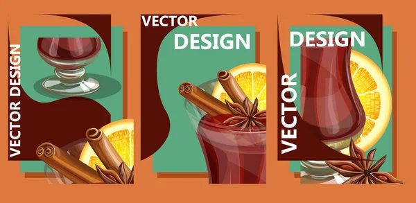 Imagen Vectorial Que Consta Tres Imágenes Interconectadas Una Sola Pieza — Vector de stock