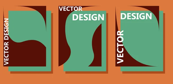 Vector Image Set Three Abstract Frames Backgrounds Trendy Colors Art — Stock Vector