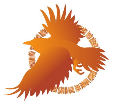 Uçan kuşların siluetlerinin vektör görüntüsü