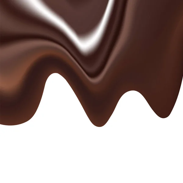 Immagine Sfondo Vettoriale Che Illustra Massa Cioccolato Liquido Con Spruzzi — Vettoriale Stock