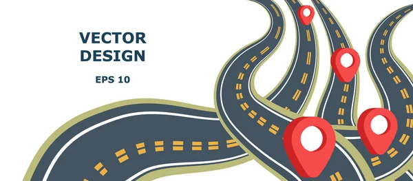 Imagen Vectorial Caminos Pavimentados Que Conforman Campaña Perfecta Con Espacio — Vector de stock