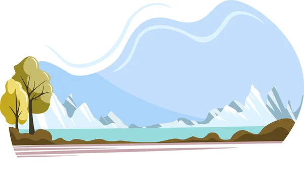 Vektor Natur Hintergrundbild Mit Hügeln Meer Und Grüner Zone Eps — Stockvektor
