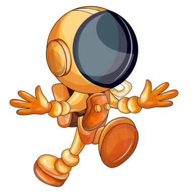 Dört farklı pozda bir astronotun vektör görüntüsü. EPS 10