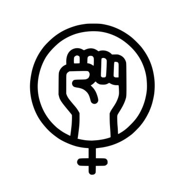Feminizmi ve kadınların güçlenmesini temsil eden siyah çizgili bir sanat simgesi. Tasarım, Venüs sembolü içinde kadın haklarını ve protestolarını sembolize eden yükseltilmiş bir yumruk içeriyor..