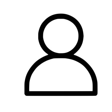 Bir kişinin kafa ve omuzlarının minimalist bir grafiği. Bu genel avatar sembolü dijital arayüzler ve web sitelerindeki bir kullanıcı, hesap veya kişiyi temsil eder.