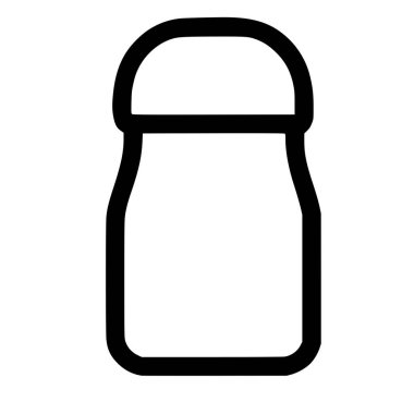 Baharat karıştırıcının minimalist vektör grafiği. Bu basit taslak simgesi yemek ve yemek pişirmede kullanılan tuz, biber ya da diğer baharatlar için bir kabı temsil eder..