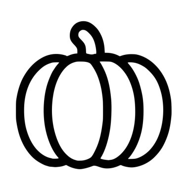 Minimalist siyah çizgili bir balkabağı ikonu. Bu basit vektör grafiği Cadılar Bayramı, Şükran Günü ya da sonbahar temalı tasarımlar için mükemmeldir. Beyaz bir arkaplanda izole edilmiş.