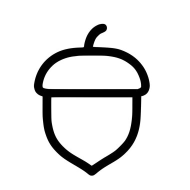 Siyah çizgileri olan minimalist bir palamut vektör grafiği. Bu basit ve temiz tasarım doğayı, sonbaharı ve meşe ağaçlarını temsil eder. Web ve uygulama arayüzleri için mükemmel.