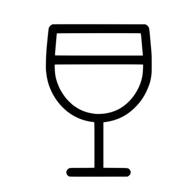 Şarap kadehinin temiz ve modern bir tasviri. Bu minimalist siyah taslak simgesi logolar, menüler ve kullanıcı arayüzü tasarımı için mükemmeldir.