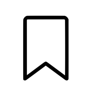 Bir yer iminin minimalist siyah çizgi çizimi veya kayıt sembolü. Bu vektör grafiği, içeriği işaretlemek, kaydetmek veya işaretlemek için yaygın bir UI ögesidir..