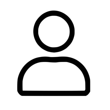 Genel bir kişi ya da kullanıcı avatarını tasvir eden minimalist bir siyah taslak simgesi. Bu basit grafik beyaz bir arkaplanda izole edilmiştir ve web ve uygulama arayüzleri için idealdir.