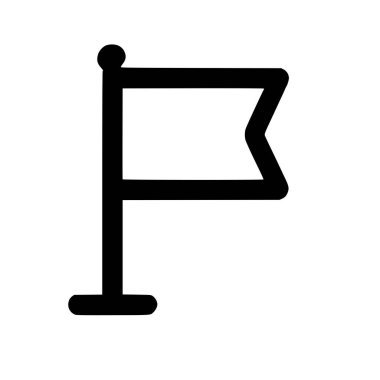 Direkteki bir bayrağın minimalist bir sanat simgesi. Bu basit grafik sembolü konumu, hedefi ya da bir işaretçiyi temsil eder. Web ve uygulama tasarımı için mükemmel.