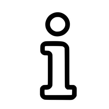 Bilgi, yardım ya da detayları temsil eden bir minimalist çizgi sanat ikonu. Grafik küçük harf i 'yi i ile gösteriyor, ağ veya yazdırmak için temiz beyaz arkaplan üzerinde izole edilmiş..