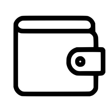 Çift katlı cüzdanı olan temiz ve basit bir sanat simgesi. Bu vektör grafiği finansal uygulamalar, web siteleri ve iş sunumları için mükemmeldir..