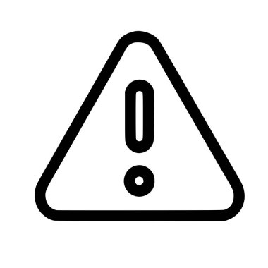 Uyarı işaretinin minimalist çizgi simgesi. Merkezinde cesur bir ünlem işareti olan bir üçgen içeriyor. Tedbiri, tehlikeyi ya da önemli uyarıyı simgeliyor..