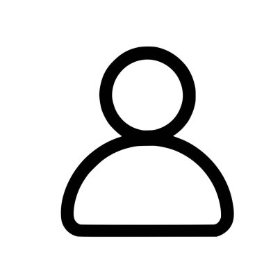 Minimalist ve genel bir kişi veya kullanıcı simgesi. Bu basit siyah çizgi sembolü beyaz bir arkaplan üzerinde izole edilmiştir, bir profil, hesap veya kişi için mükemmel.