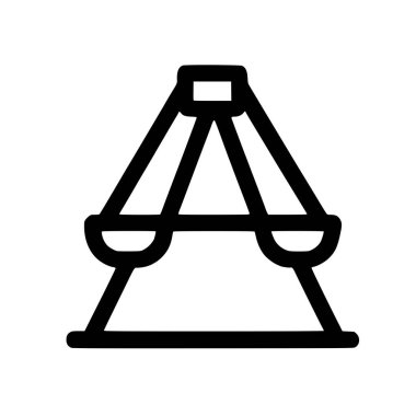 Klasik bir karnaval ya da lunapark salıncağının minimalist bir simgesi. Bu basit vektör grafiği eğlence, eğlence ve eğlenceyi temsil ediyor..