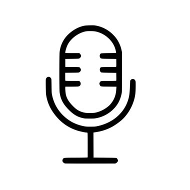 Klasik bir stüdyo mikrofonunun temiz ve basit bir çizimi. Bu minimalist simge, web tasarımı, uygulamalar ve ses, müzik veya podcast ile ilgili medya için mükemmeldir.