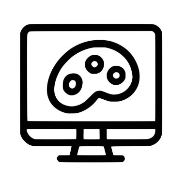 Bir bilgisayar monitörünün boyacı paletini gösteren basit bir siyah beyaz çizgi simgesi. Bu sembol, sanatçılar için dijital sanat, grafik tasarımı, yaratıcılık ve yazılımı temsil etmektedir..