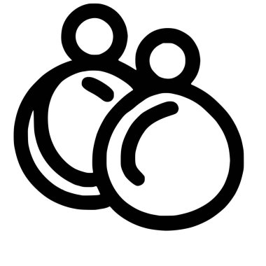 İki bayram süsü tasvir eden temiz ve modern bir taslak. Noel, Yeni Yıl ve beyaz arka planda sezonluk dekorasyon için çok yönlü bir sembol..