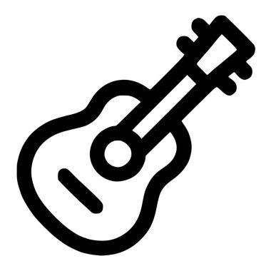 Akustik gitar ya da ukulele 'nin basit ve temiz bir vektör çizimi. Simgede, müzik veya eğlence temaları için mükemmel, beyaz bir arkaplanda izole edilmiş cesur, siyah bir ana hat tarzı yer alıyor..
