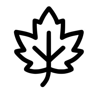 Akçaağaç yaprağının temiz ve basit siyah çizgi simgesi. Bu minimalist grafik sonbaharı, doğayı ve Kanada 'yı temsil eder, logolar, web siteleri veya tasarım unsurları için mükemmeldir..
