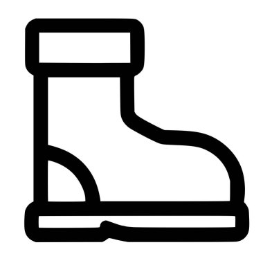 Tek bir çizmenin minimalist siyah beyaz çizme ikonu. Bu basit ve temiz vektör grafiği kullanıcı arayüzleri, web siteleri ve giyim tasarımları için mükemmeldir.