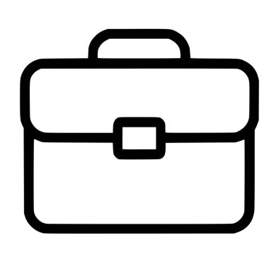 Bir evrak ya da portföy dosyasının minimalist vektör grafiği. Bu basit taslak simgesi iş, kariyer, istihdam ve meslek hayatını simgeler.