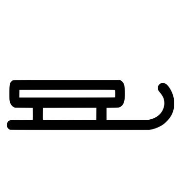 Geleneksel bir kızak ya da kızağın temiz ve minimalist vektör grafiği. Bu basit taslak ikonu kış sporları, tatil temaları ve eğlence tasarımları için mükemmeldir..