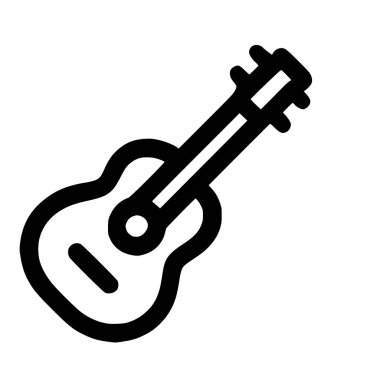 Akustik gitarı temsil eden basit ve temiz bir siyah çizgi sanat ikonu. Bu minimalist vektör grafiği müzikle ilgili tasarımlar, web siteleri ve uygulamalar için mükemmeldir..