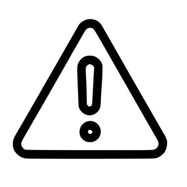 Üçgen uyarı işaretinin basit ve modern bir sanat simgesi. İçerideki ünlem işareti ihtiyatı, tehlikeyi ya da önemli bir alarmı simgeliyor. İzole vektör illüstrasyonu.