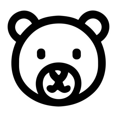 Dost canlısı bir ayının minimalist vektör grafiği. Bu temiz ve basit tasvirler logolar, piktogramlar ve çocuk tasarımları için mükemmeldir..