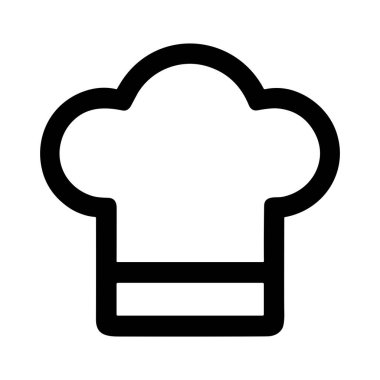 Şefin şapkasının minimalist vektör simgesi. Bu basit sanat sembolü yemek pişirmeyi, mutfağı, restoranları, gastronomiyi ve aşçılık sanatını temsil ediyor. İzole grafik tasarım ögesi.